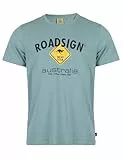 ROADSIGN australia Herren T-Shirt mit Logo-Aufdruck und Rundhalsausschnitt, 100% Baumwolle Aqua, 3XL