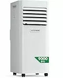 LEENON Klimaanlage Mobil Klimagerät 9000 BTU, 4 in 1 Kühlen Entfeuchten Lüftermodus Schlafmodus, 2.6KW Mobile Klima mit Abluftschlauch, Fernbedienung/ 24h-Time, Air Conditioner, Für Räume bis 35 m²