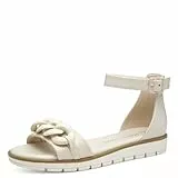 MARCO TOZZI Damen Sandalen flach Geschlossene Ferse Elegant, Beige (Cream), 39 EU
