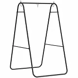 Outsunny Gestell für Hängesessel in A-Form Stahl Ständer Sockel für Hängekorb Hängestuhl Hängestuhlgestell Hängemattengestell bis 150kg für Indoor Outdoor Balkon Schwarz