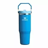 STANLEY Flip Straw Tumbler 1.0 Trinkflasche Mit Strohhalm 0.89L - Thermosflasche Hält 12+ Stunden Kalt - Spülmaschinenfest - Sportflasche - Wasserflasche BPA Frei - Azure