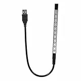 Mini USB LED Leselicht 5V Flexible Lampe Taschenlampe mit 10 LED Leuchten für Laptop PC Computer Tastatur(Schwarz)
