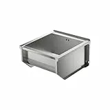 KUNe SOLIDUM 50 PLUS - Ausgussbecken Edelstahl zur Wandmontage - Außenmaße 58 x 62 x 33 (BxTxH) cm