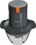 Grundig - CH 5320 Zerkleinerer und Mixer - 0,5 L Kapazität, Glasbehälter - 500 W Leistung, Zwei Geschwindigkeitsstufen, Ein-Hand-Bedienung - Edelstahlmesser, Rutschfester Stand - Grau