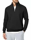 JMIERR Baumwolle Herren-Sweatshirt Loose Fit Reißverschluss Hals Hoodies 2025 Winter Casual Langarm Sweatshirts Männer Basic Sweater Schwarz XXXL