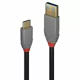 LINDY 36919 3m USB 3.2 Typ A an C Kabel, 10GBit/s, Anthra Line