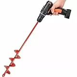 4x42cm Gartenbohrer Erdbohrer für Bohrmaschine – Rot Pflanzbohrer für Akkuschrauber – Grabungswerkzeug zum Pflanzen