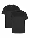 DANISH ENDURANCE Sport Tshirt Herren, Laufshirt, Muskelshirts, Atmungsaktiv, 1er oder 2er Pack Schwarz M