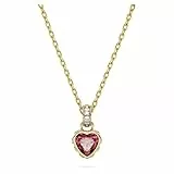 Swarovski Chroma Anhänger, Vergoldete Damenhalskette mit Herz-Motiv und Strahlenden Swarovski Kristallen