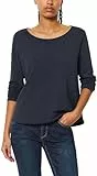 Marc O'Polo Denim Damen Langarmshirt aus Bio-Baumwolle mit U-Boot-Ausschnitt, Blau (Scandinavian Blue), L
