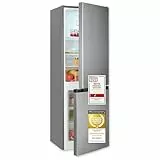 Exquisit Kühl-Gefrierkombination, 144 cm Höhe, Kühlschrank mit Gefrierfach, 4-Sterne-Gefrieren, 157 Liter, Schnellkühlen, KGC5231-60-E-050C inoxlook