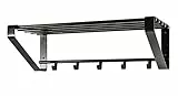 HAKU Möbel Wandgarderobe schwarz, Metall - Maße: B 65 cm x H 20 cm x T 30 cm, Style: Modern