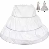 VALICLUD Mädchen Petticoat mit 3 integrierten Stahlreifen Reifrock Kinder für Prinzessinnenkleid und Kommunionskleid, weißer Unterrock für Blumenmädchen, Hochzeit und Festkleid