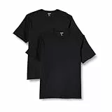 Amazon Essentials Herren Kurzärmeliges T-Shirt mit Rundhalsausschnitt aus Baumwolle – Regular Fit, 2er-Pack, Schwarz, 5XL Große Größen Tall