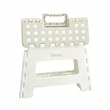 BISOO Tritthocker Kinder - Klapphocker Faltbar 120Kg für Bad & Küche - Hocker Klappbar für Kinder & Erwachsene - Fußbank mit Anti-Rutsch-Oberfläche - Klapptritt Sicherheit - Trittschemel Sahne
