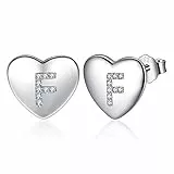 Jrêveinfini Buchstaben Ohrringe Silber 925 Stecker Damen Mädchen Kinder Teenager Frauen Klein, Herz Ohrringe Ohrstecker Hypoallergen Nickelfreie, Geschenke für Frauen Mädchen Mama