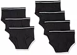 Amazon Essentials Herren Baumwolle Tag-Free Atmungsaktive Slips Unterwäsche 7er Pack Schwarz XL