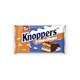Knoppers ErdnussRiegel – 1 x 200 g (5 Riegel) – Schokoriegel mit Milch- und Erdnusscreme, gehackten salzigen Erdnüssen, Karamell und Vollmilchschokolade
