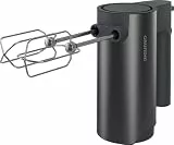 Grundig - HM 7140 Handmixer mit 500 Watt Motor - 4 Geschwindigkeitsstufen und Turbofunktion - Edelstahl-Rührstäbe und Knethaken - Ergonomisches Edelstahl-Gehäuse - Grau