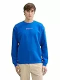 TOM TAILOR Denim Herren Crewneck Sweatshirt mit Logo-Print