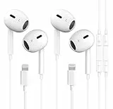 2 Pack Lightning Kopfhörer mit Kabel,Apple MFi Zertifiziert Kopfhörer für iPhone 14/14 Plus/13/12/11/8/7 X Pro Max, In-Ear Ohrhörer HiFi Audio Stereo