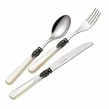 Service Besteckset 24-teilig Edelstahl Eme Napoleon Perleffekt Schwarz 9