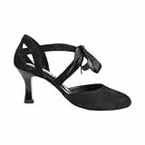 Portdance Damen Tanzschuhe PD125 Premium - Nubuck Schwarz - 5,5 cm Flare (groß) [EUR 38]