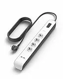 Belkin 4-fach Steckdosenleiste mit USB-Anschlüssen und Überspannungsschutz, Mehrfachsteckdose, 4 geschützte Steckdosen und 2 USB-A-Anschlüsse, 2,4 A, 2 m Verlängerungskabel, für zu Hause und das Büro