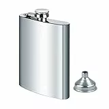Edelstahl Flachmann und Trichter, 8oz.227 ml Geeignet Zum Tragen von Alkohol, Aus 304 Edelstahl