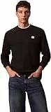 Calvin Klein Herren Langarmshirt Waffle Badge Tee mit Rundhalsausschnitt, Schwarz (Black), S