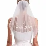 Schleier Braut Weiß, Elegent Brautschleier Damen, Schleier Kurz mit Kamm, Weich Hochzeitsschleier, Softtüll Braut Schleier Weiss für Hochzeit, Heiratsantrag, Junggesellenabschied, Fotoshooting