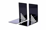 MAUL Buchstütze aus Metall (2er Pack) 14x8,5x14cm | Bücherhalter, Organzier für Kinder, Bücher, Büro, Regal | Bücherstütze möbelschonend aus stabilem Metall | Stilvoller Buchhalter | Schwarz