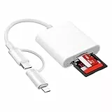 SD Kartenleser für iPhone, Speicher SD Kartenleser für iPhone SD Kartenleser USB C SD/MicroSD Card Reader-Plug-and-Play, SD Karten Adapter für iPhone Typ C Kartenleser für iPhone15/iPad/MacBook/Laptop