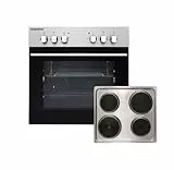 Respekta Einbau-Herdset Edelstahl/Energieeffizienzklasse A / 59 Liter Garraum / 6 Kochstufen/Massekochfeld mit Blitzkochplatte / 3 Beheizungsarten / EB6000SETIXN