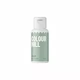 Colour Mill Oil Blend Sage Lebensmittelfarbe auf Ölbasis - Lebensmittelfarben für Schokolade, Fondant, Cupcakes, Kuchen, Backen, Macaron - Food Coloring für Tortendeko - 20ml