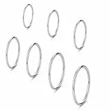 COYUN 7 Pcs Silber Ringe für Damen, Edelstahl Einfaches Stapelbare Knöchelringe, Minimalistisch Fingerring Boho Daumenring Frauen