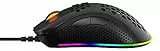 DELTACO GAMING-Maus, Ultraleicht, RGB, anpassbar, 7 programmierbare Tasten mit Software, Gaming-Maus, 70 g, DPI/PPP 400/800/1200/1600/3200/6400, Windows 7/8/10, Polling Rate 1000 Hz, Schwarz