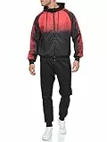 C-IN-C Herren Jogginganzug Barockmuster Sportanzug für Männer Trainingsanzug Laufanzug Gym Freizeitanzug Modell (DE/NL/SE/PL, Alphanumerisch, L, Regular, Regular, A0018(Rot))