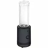 WMF Küchenminis Smoothie-to-go, Mini Standmixer mit zwei Mix-/Trinkbehältern 0,6l, Mixer Hochleistungsmixer 300 W, edelstahl matt, schwarz