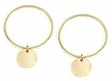 Happiness Boutique Damen Creolen mit Plättchen in Goldfarbe | Runde Ohrringe Minimalist Edelstahlschmuck