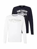 TOM TAILOR Herren Langarmshirt im Doppelpack