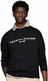 Tommy Hilfiger Herren Sweatshirt Tommy Logo ohne Kapuze, Blau (Desert Sky), XL