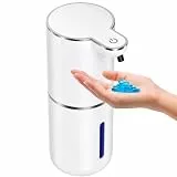 Amyzavls Seifenspender Automatisch Wandbefestigung, Elektrischer Seifenspender Berührungslos, 4-Stufig Einstellbar, 380ml USB Wiederaufladbar, IPX5, für Bad, Küche, Perlweiß