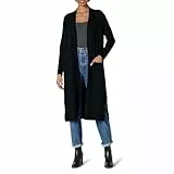 Amazon Essentials Damen Leichter Cardigan in regulärer Passform und Staubmantellänge, Schwarz, XXL