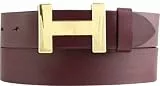 BELTINGER Designer Gürtel HENRY aus Vollrindleder 4 cm | Eleganter Ledergürtel für Damen und Herren 40mm | Gold glänzend | Bordeaux 95cm