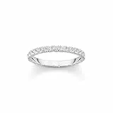 THOMAS SABO Ring in zartem Design mit weißen Steinen Recyceltes 925 Sterling Silber Zirkonia, Größe 52, TR2467-051-14-52
