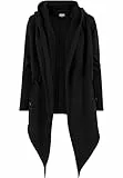 Urban Classics Damen Regular Fit Strickjacke Ladies Hooded Sweat Cardigan TB1330, Einfarbig, Gr. XX-Large, Schwarz (Black 7)
