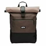 Ela Mo Rucksack Damen - Rolltop schön u. durchdacht - Laptop Rucksäcke für Frauen - Anti Diebstahl Tasche für Schule, Uni, Business (Sand & Olive)