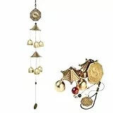 Feng Shui Chimes, Windspiele für Draußen Hängend, Kupfer Wind Glockenspiel mit 6 Glocken, Hängende Windglocke für den Innen- und Außenbereich für Glück Garten Hof Home Deko (A)