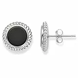 Damen Ohrringe Silber 925,Echter Natürlicher AAA Onyx Edelstein Ohrstecker